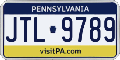PA license plate JTL9789