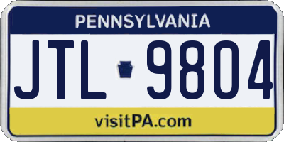 PA license plate JTL9804