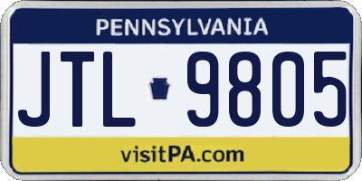 PA license plate JTL9805