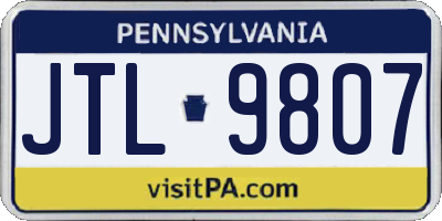 PA license plate JTL9807
