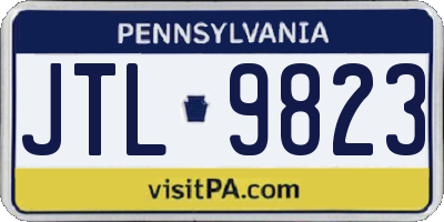 PA license plate JTL9823