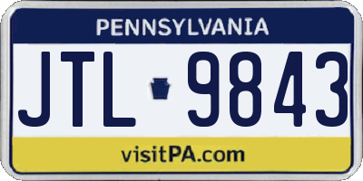 PA license plate JTL9843