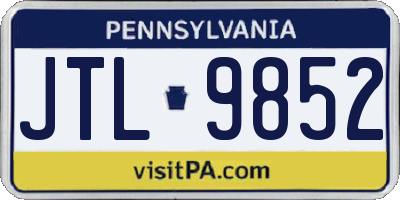 PA license plate JTL9852