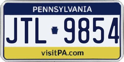 PA license plate JTL9854