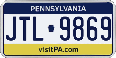 PA license plate JTL9869