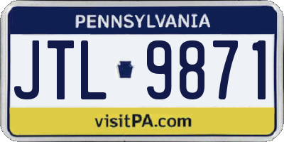PA license plate JTL9871