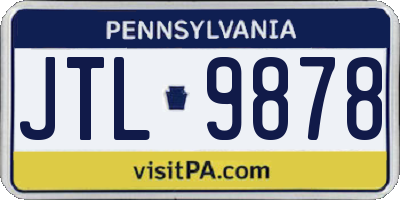 PA license plate JTL9878