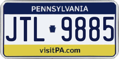 PA license plate JTL9885