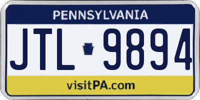 PA license plate JTL9894