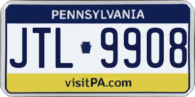 PA license plate JTL9908