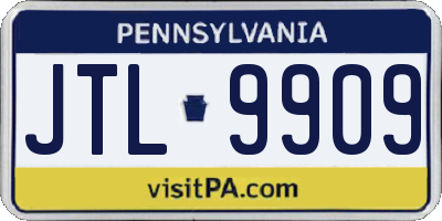 PA license plate JTL9909