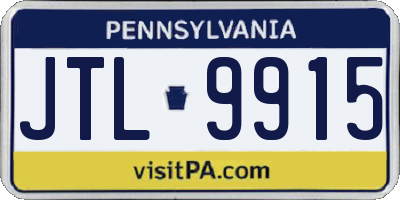 PA license plate JTL9915