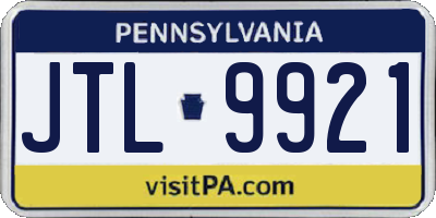 PA license plate JTL9921