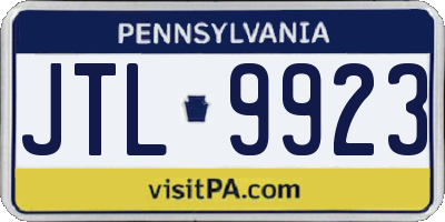 PA license plate JTL9923