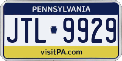 PA license plate JTL9929