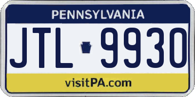 PA license plate JTL9930