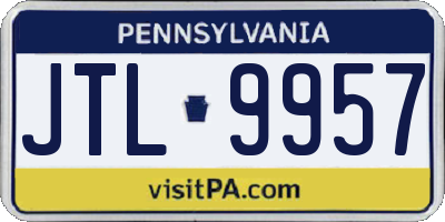 PA license plate JTL9957
