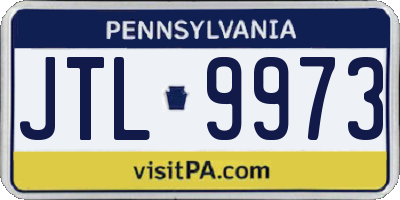 PA license plate JTL9973