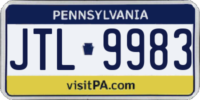 PA license plate JTL9983