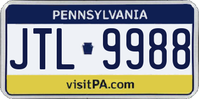 PA license plate JTL9988
