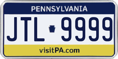 PA license plate JTL9999