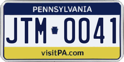 PA license plate JTM0041