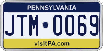 PA license plate JTM0069