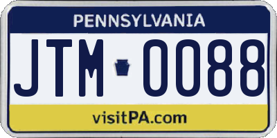 PA license plate JTM0088