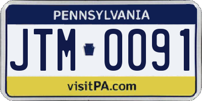 PA license plate JTM0091