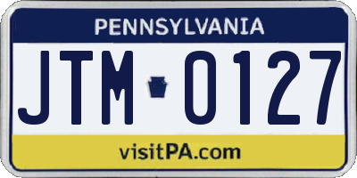 PA license plate JTM0127