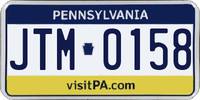 PA license plate JTM0158