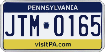 PA license plate JTM0165