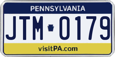 PA license plate JTM0179