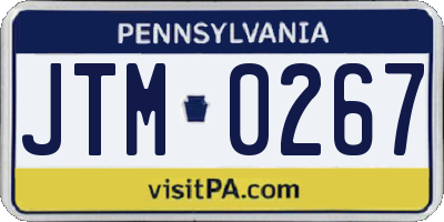 PA license plate JTM0267