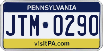 PA license plate JTM0290