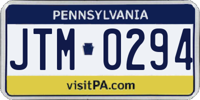 PA license plate JTM0294