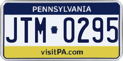 PA license plate JTM0295