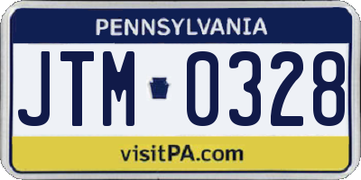 PA license plate JTM0328