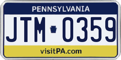 PA license plate JTM0359
