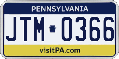 PA license plate JTM0366
