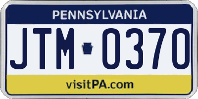 PA license plate JTM0370