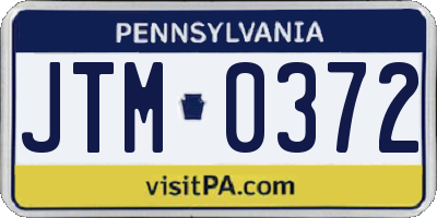 PA license plate JTM0372