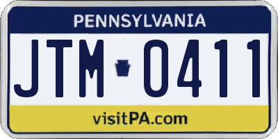 PA license plate JTM0411