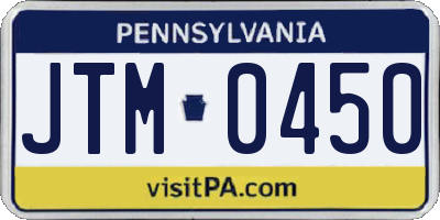 PA license plate JTM0450