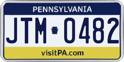PA license plate JTM0482
