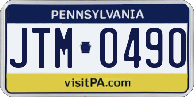 PA license plate JTM0490