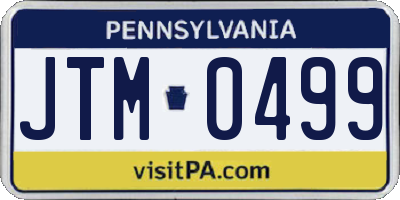 PA license plate JTM0499