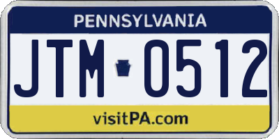 PA license plate JTM0512