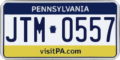 PA license plate JTM0557