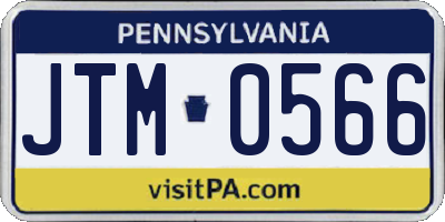 PA license plate JTM0566